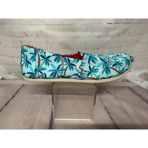 Palm Tree Toms X Paper Source Womens Size 11 Canvas Casual Slip On Shoes New - Picture 6 of 11
